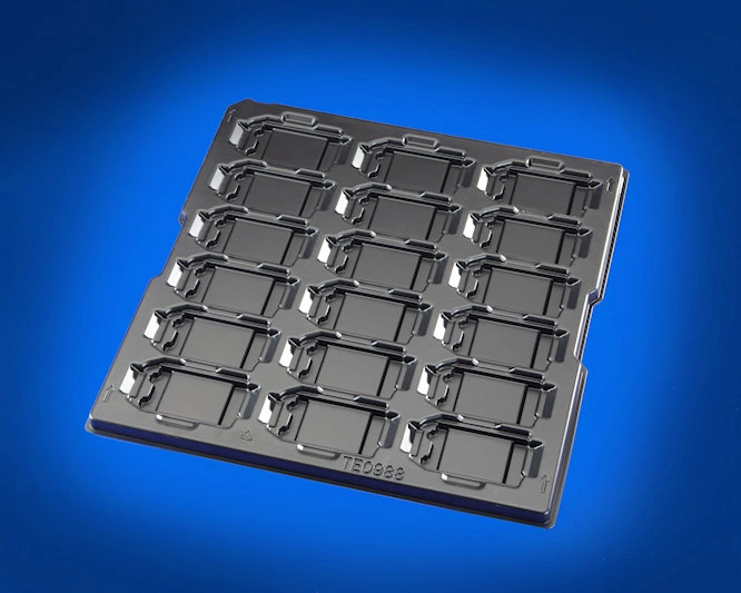 Electronic components thermoformed plastic tray Electronic Components Material Handling Tray